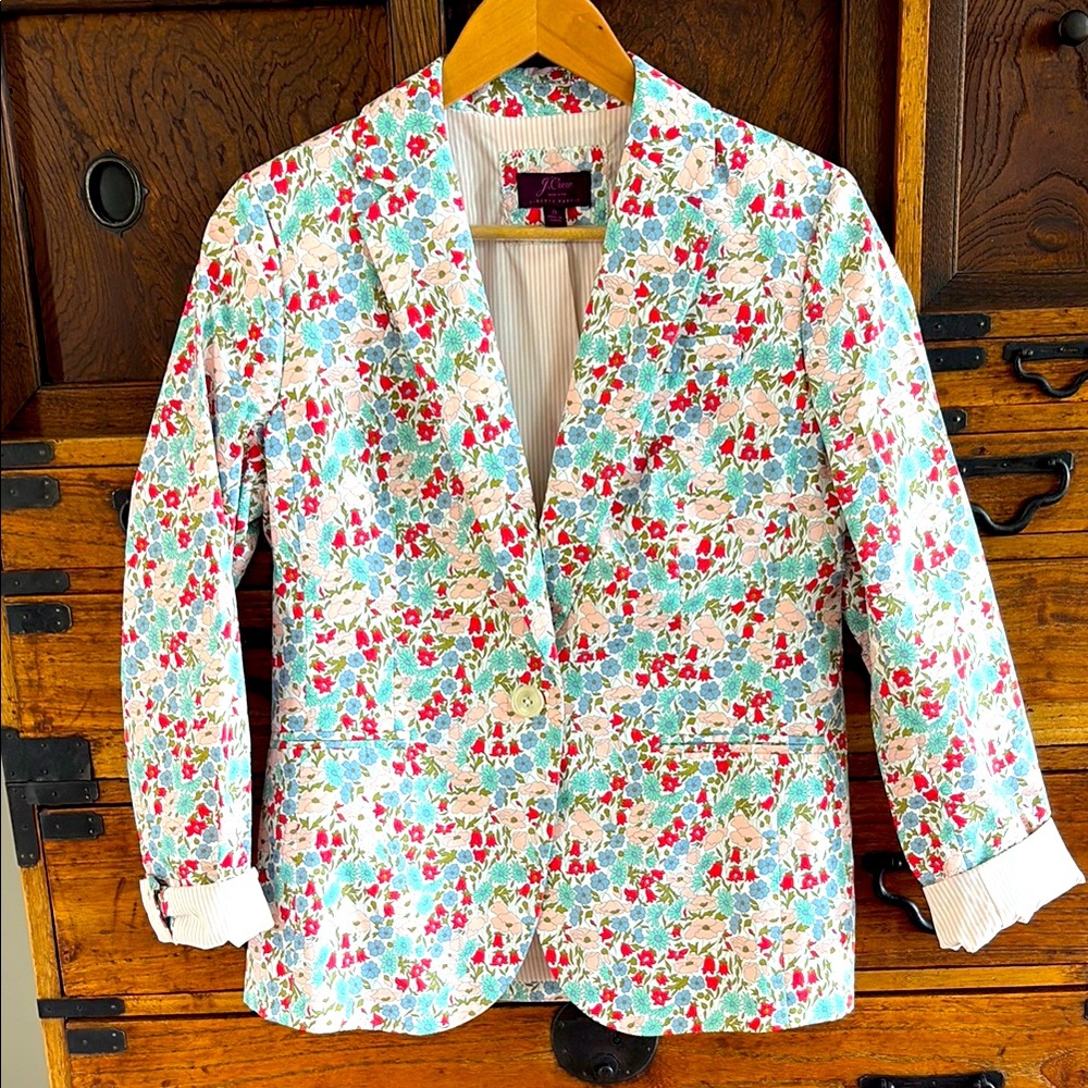 J. Crew-Liberty Of London Floral Print Jacket Sz. 8